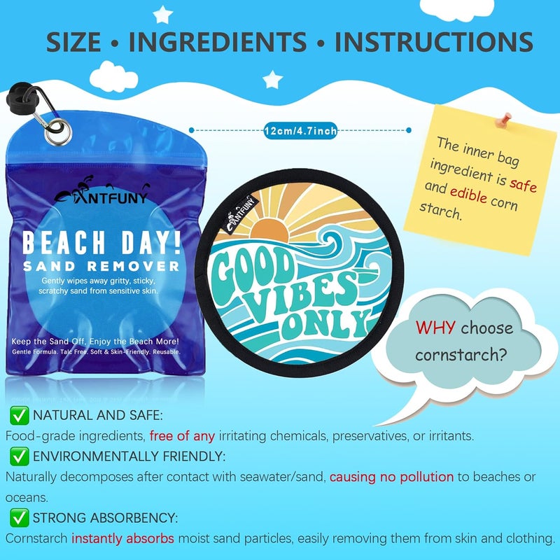 Antfuny 2 Pack Sand Rremover for Beach Eraser Women Dog Vacation Essential Travel Must Have Ship 2025 Cruise Accessories Camping Gear Lake Stuff Surf Supplies Item Gadget Thing Towel Key West - Image 2